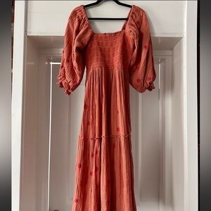 Free People dahlia embroidered maxi dress